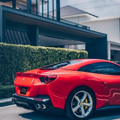 Side Profile of Ferrari for rent in Thailand